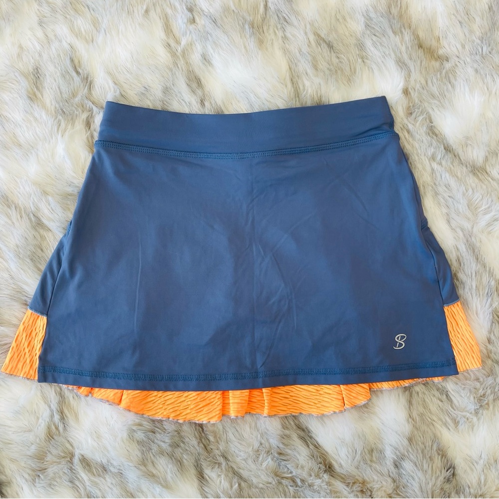 Sofibella Orange and Blue Gray Athletic Skort / Skirt with Shorts size XS